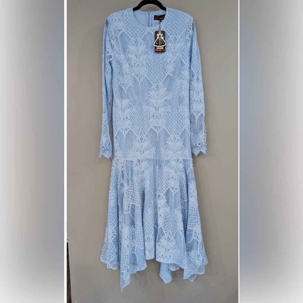 Legally Red Blue Lace Maxi Dress